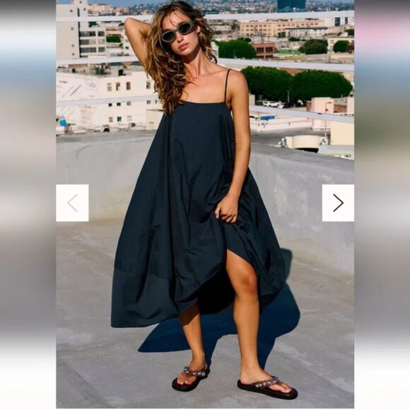 Free People Struttin Midi Dress Black - Picture 1 of 5